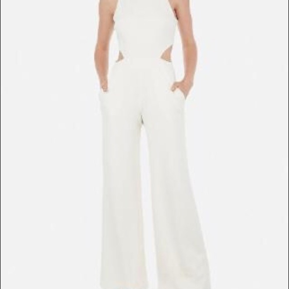 White jumpsuit with side cut outs